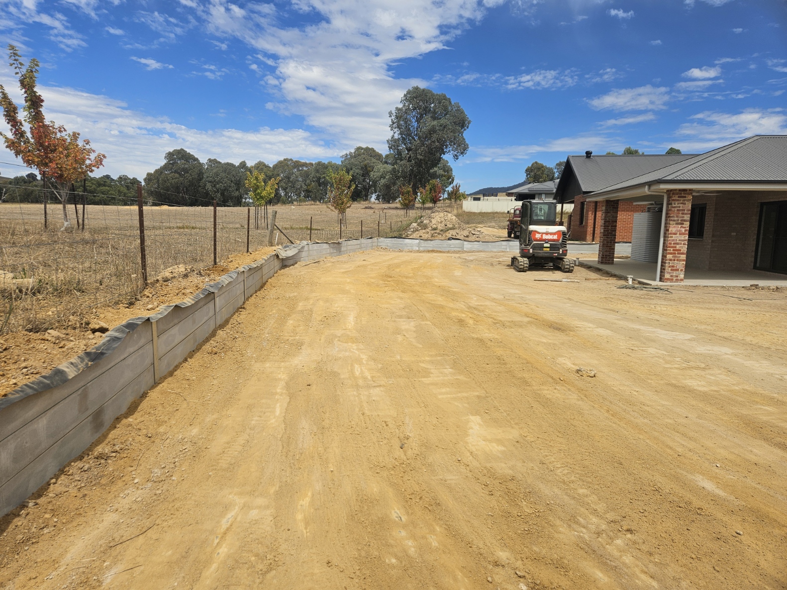 Retaining wall and yard levelling completed by A1 Retaining in Tangambalanga